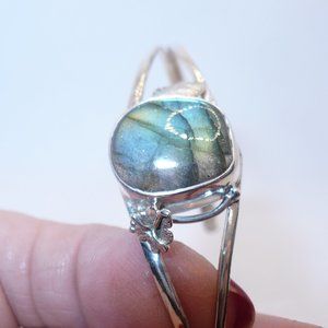 Labradorite 925 Sterling Silver Cuff Bracelet